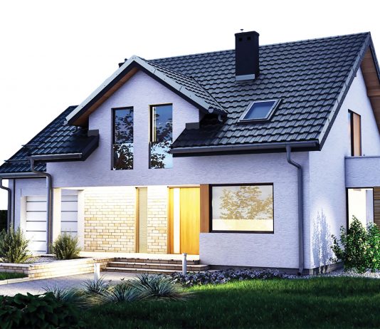 Casele din Nord acoperite cu țigla metalică Germania Simetric